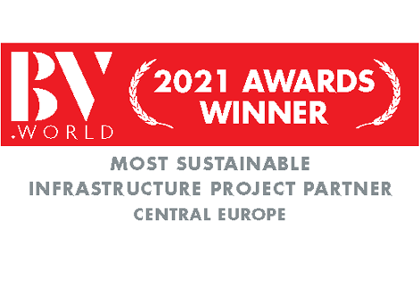 BV World Auszeichnung 2021 Most Sustainable Infrastructure Project Partner Central Europe